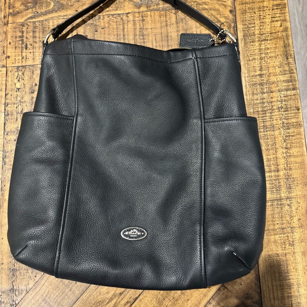 Coach Black Leather Hobo Bag